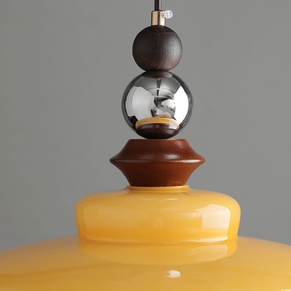 Elegante Beige Glas Hängeleuchte