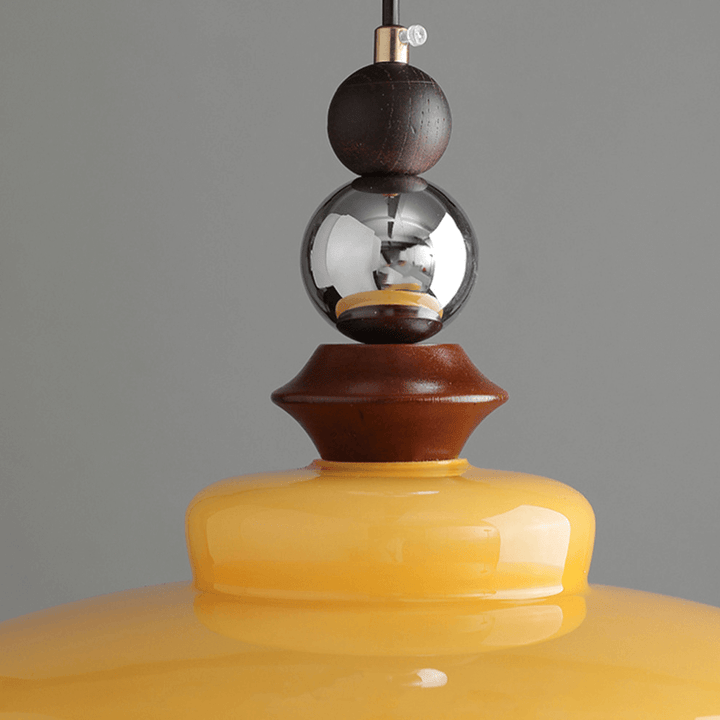 Elegante Beige Glas Hängeleuchte