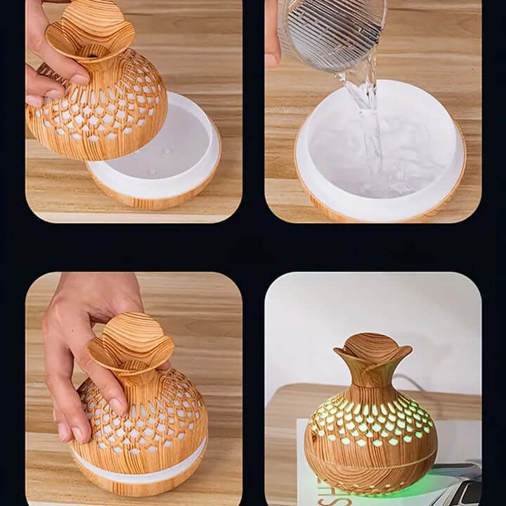 Luftbefeuchter mit Aromadiffuser & LED-Nachtlicht