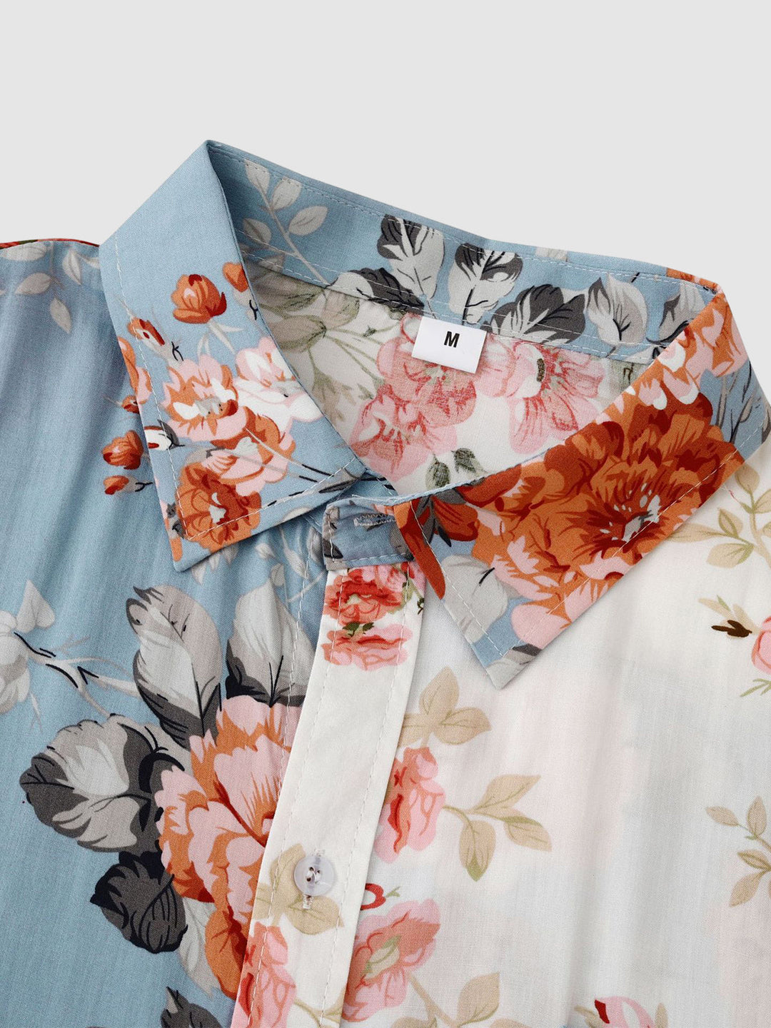 Men's summer shirt: short sleeve, button-down, featuring a subtle Kashmir floral design.