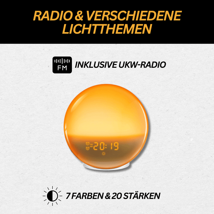 Lichtwecker mit Radio & Naturgeräuschen - GlowRise