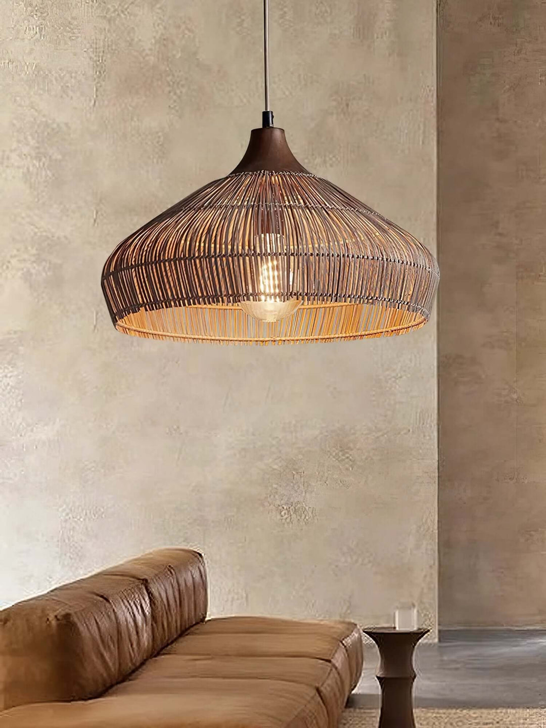 Hängeleuchte Rattanlampe Holz