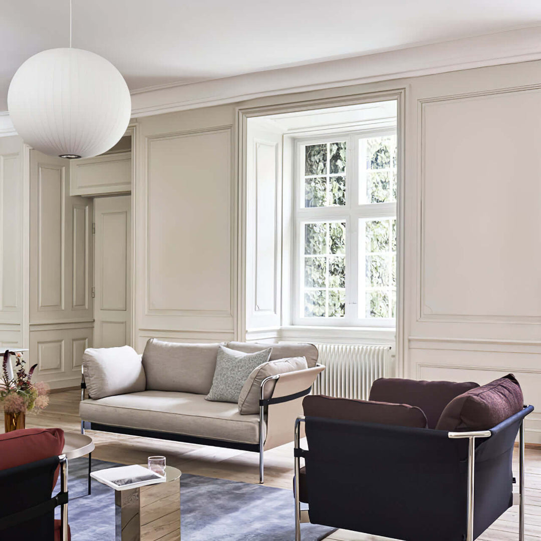 Moderne Hängelampe Weiß - Seide &Stahl