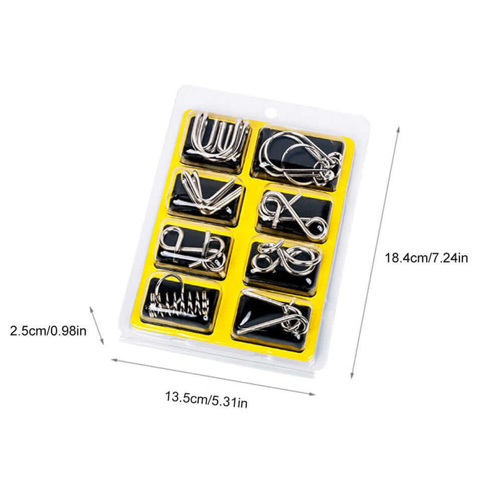 Metall-Puzzle-Ring-Set - Gehirntraining & Logikspiel