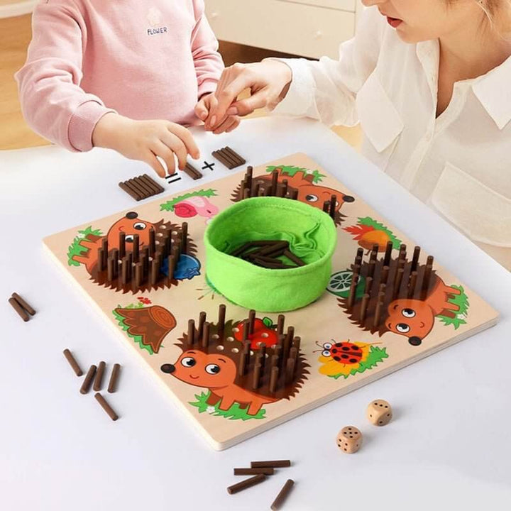 Montessori Holz-Rechenspiel Igel - Zähl- & Lernspaß