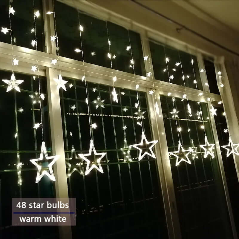 LED Sternenvorhang Lichterkette 3x3m Warmweiß