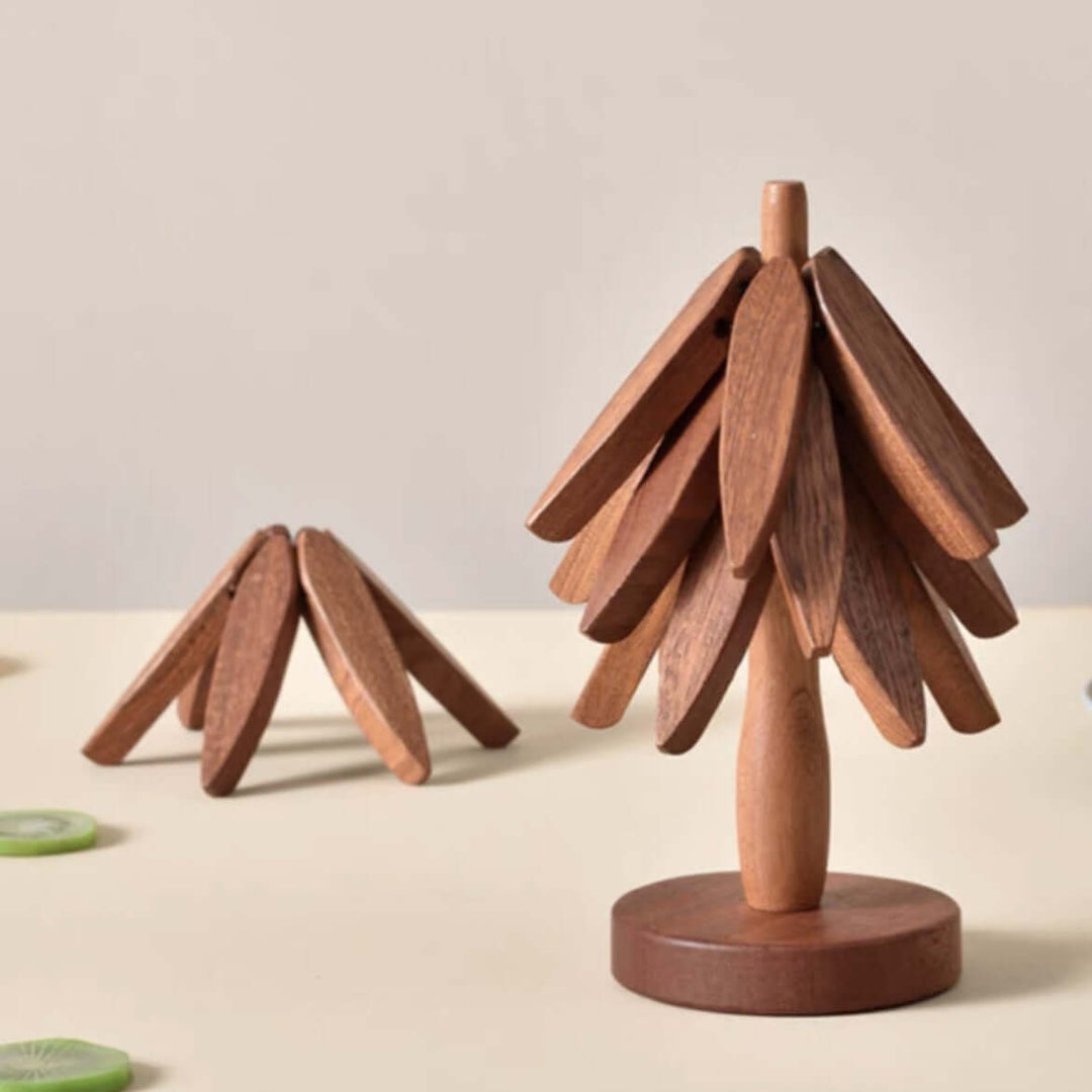 Holzbäume Untersetzer Set - Tischschutz Deko