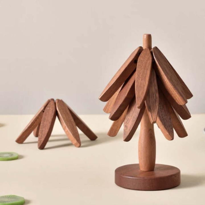 Holzbäume Untersetzer Set - Tischschutz Deko