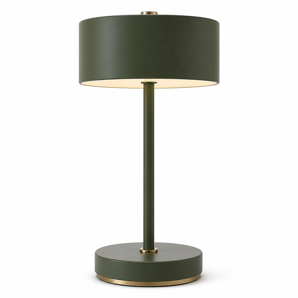 Modern rechargeable LED table lamp with touch control. Portable, cordless, ideal for ambient home decor lighting.