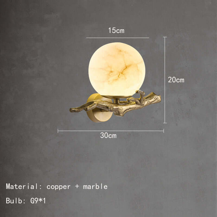 Designer Marmor Wandlampe Kupfer Modern LED