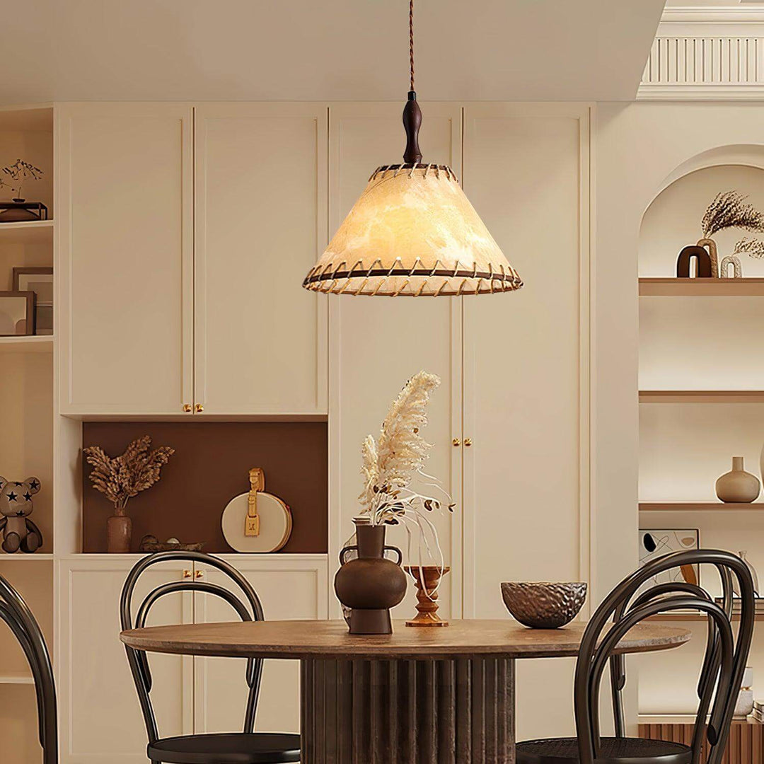 Holz & Stoff Hängeleuchte