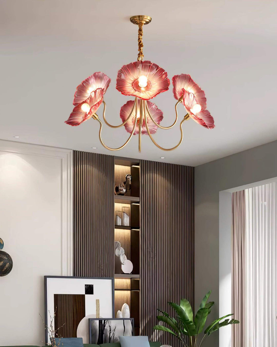 Blumen Kronleuchter Milchglas