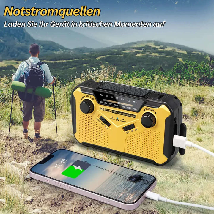 Tragbares Notfallradio mit Kurbel - Solar & Powerbank