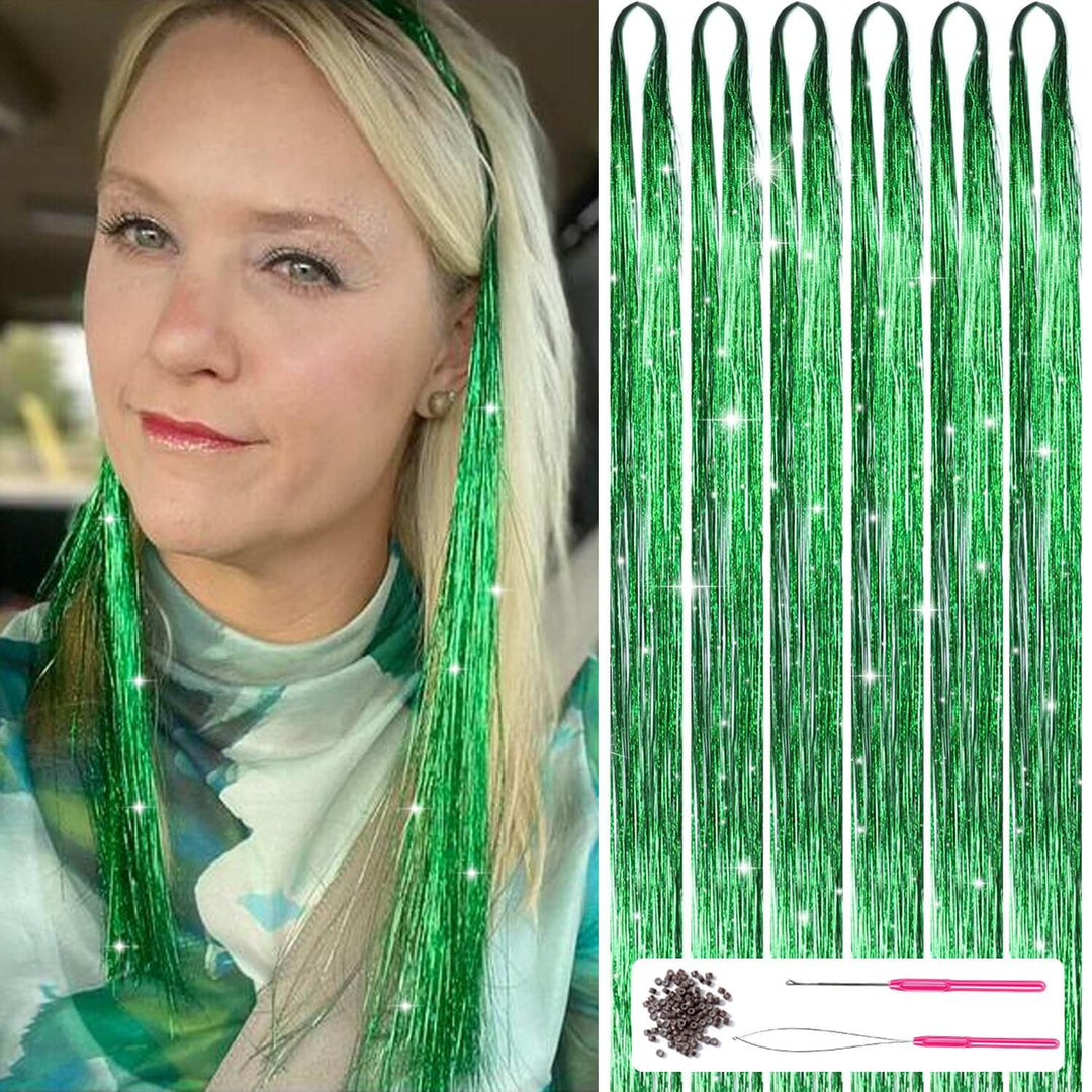 Glitzer Haar-Tinsel Set - Funkelnde Strähnen