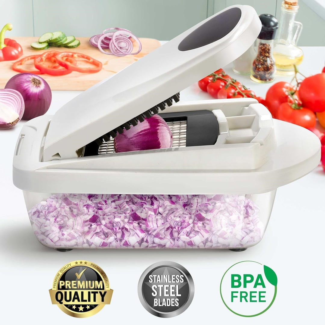 Innovative 10-in-1 vegetable slicer, a time-saving kitchen gadget for healthy cooking and efficient food preparation.