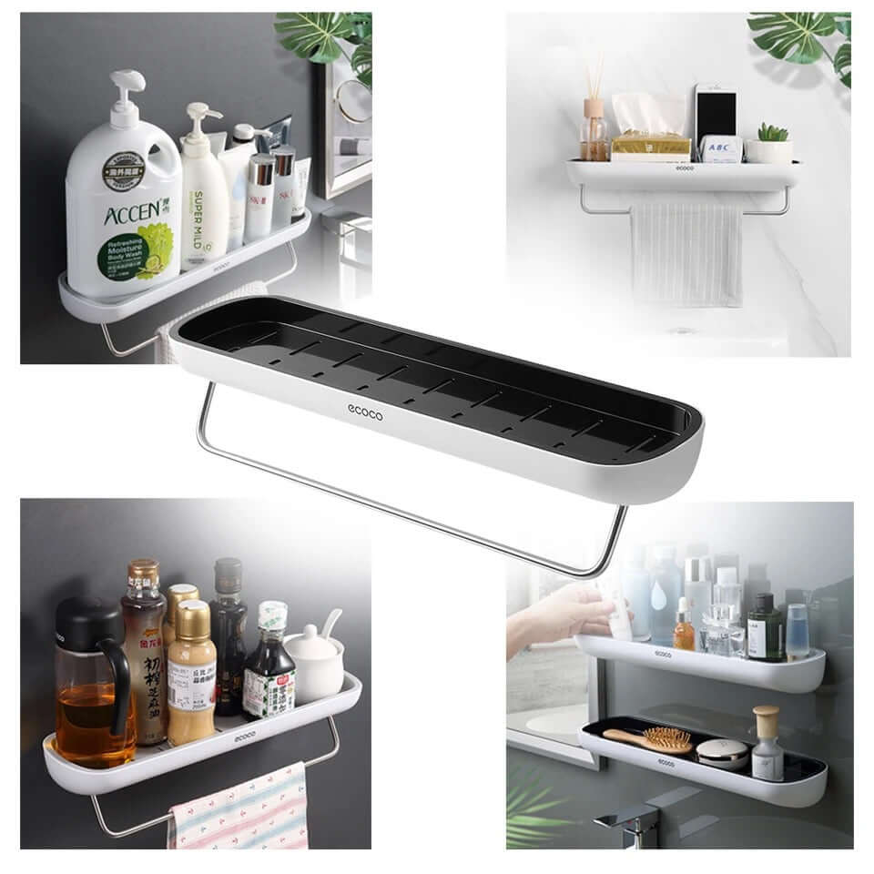 Badezimmer-Organizer - Wandregal mit Handtuchhalter