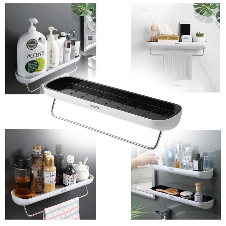 Badezimmer-Organizer - Wandregal mit Handtuchhalter