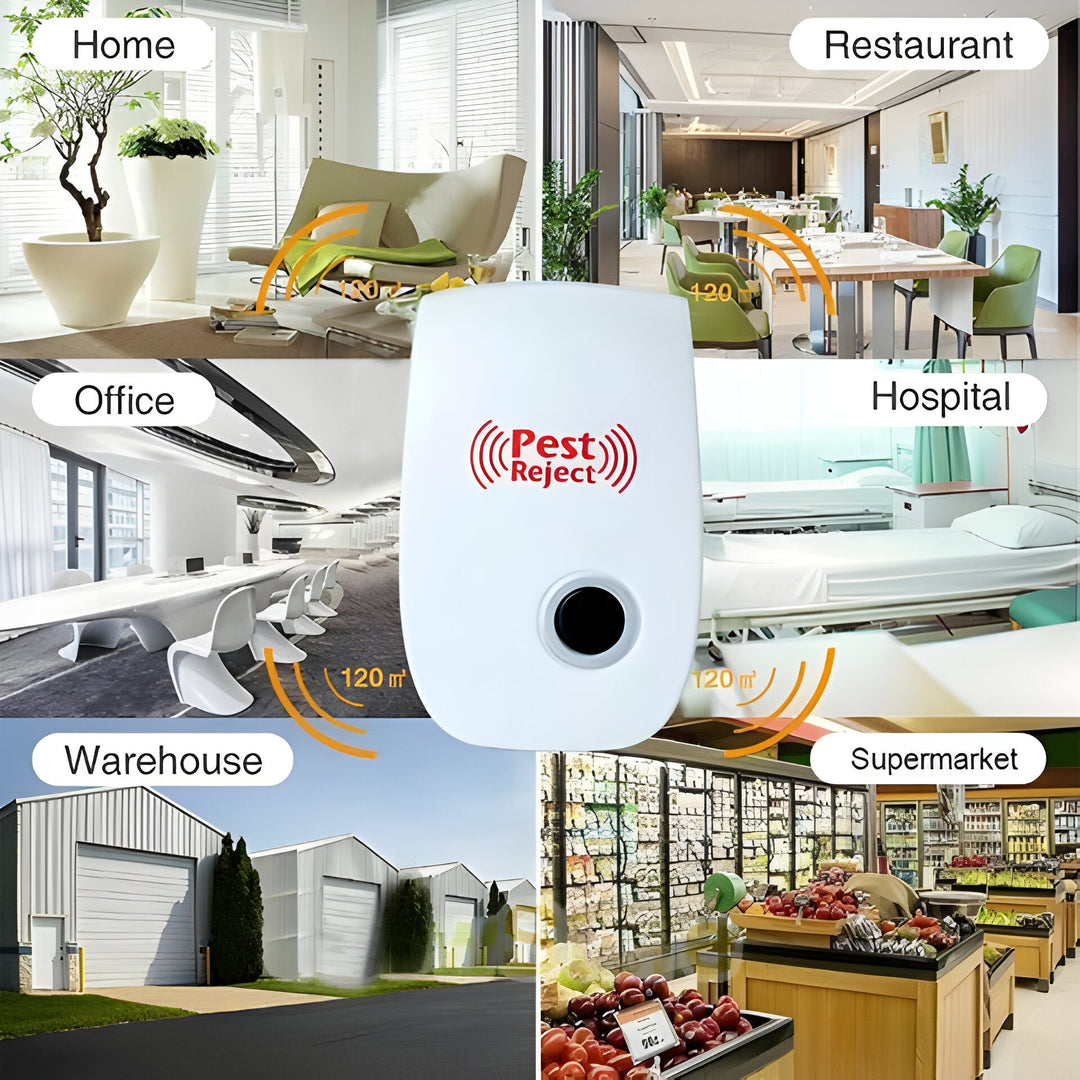 Pet-safe, silent ultrasonic pest repeller for home & yard. Eco-friendly solution to deter squirrels, rodents & insects.