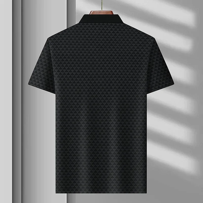 Elevate your everyday style with this men's diamond pattern polo shirt, short sleeve and classic for smart casual.