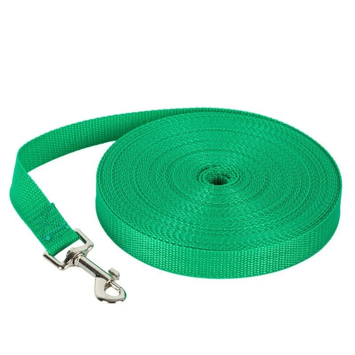 Weather resistant 10-meter nylon training leash for dogs, secure and durable for all outdoor adventures