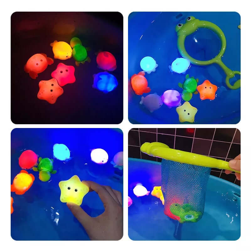 Badespielzeug Set mit LED, Wasserspielzeug für Kinder
