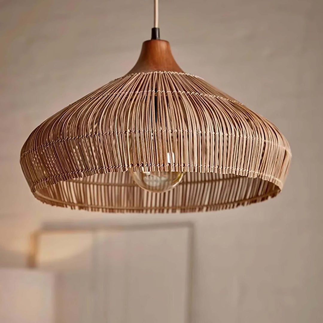 Hängeleuchte Rattanlampe Holz