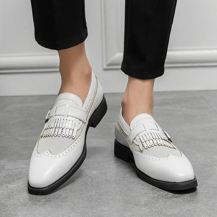 Versatile men's slip-on loafers, Regent brogue dress shoes with classic wingtip detail.