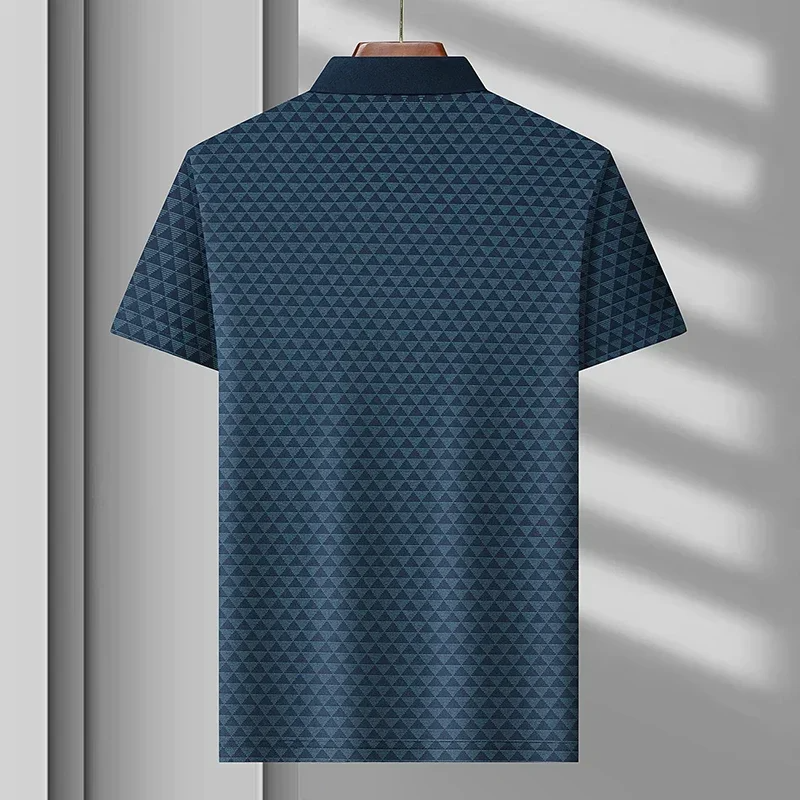 Easy care men's diamond pattern polo shirt, short sleeve, a comfortable classic for everyday casual wear.
