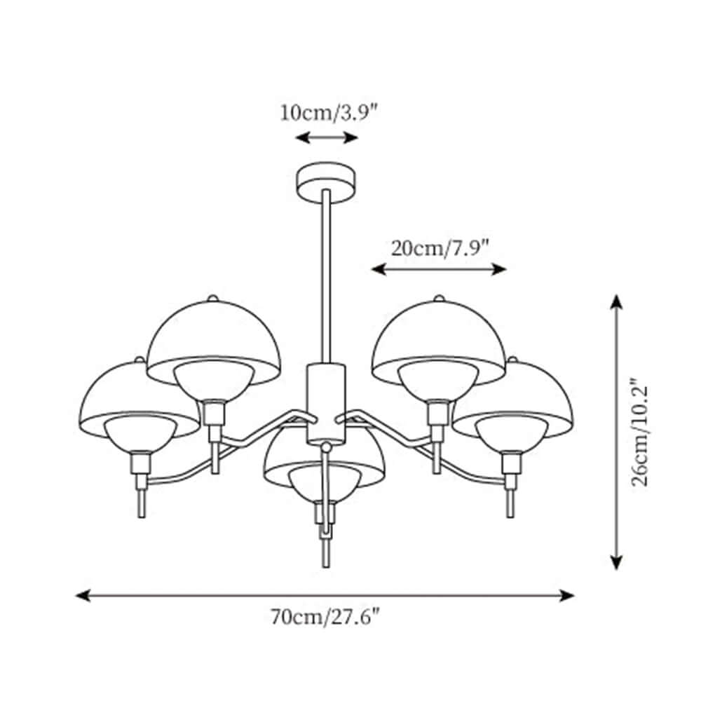 Cremefarbener Blasen-Kronleuchter