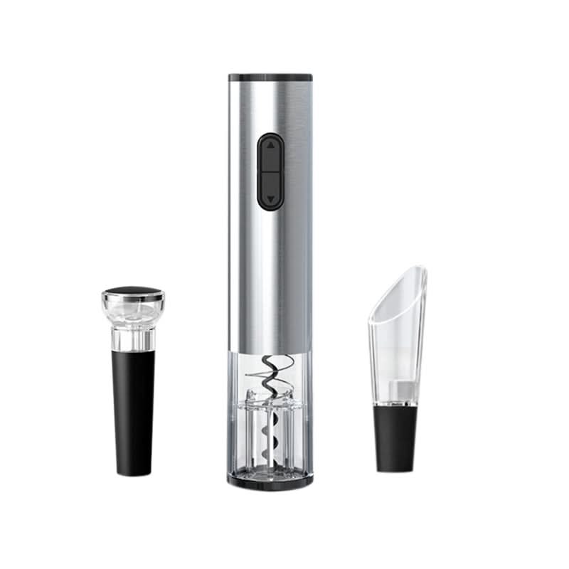 Effortless automatic electric wine opener. Cordless design, perfect kitchen gadget for quick cork removal.