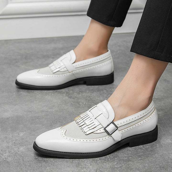 Smart casual men's brogue loafers, Regent slip-on dress shoes perfect for work or leisure.