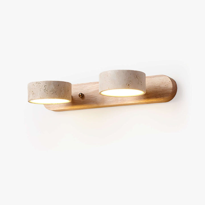 Doppelte Wandleuchte aus Travertin