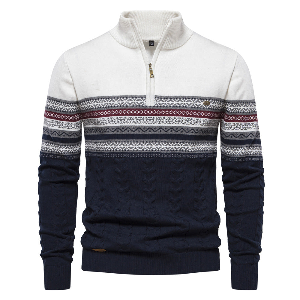Men's Bergen Nordic half-zip sweater, a cozy pullover for stylish winter fashion.