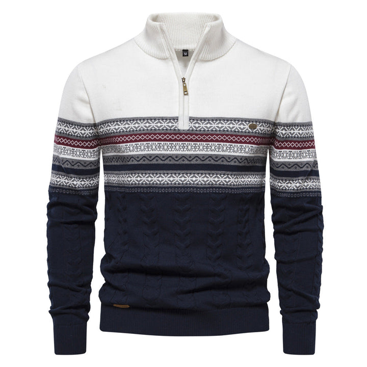 Men's Bergen Nordic half-zip sweater, a cozy pullover for stylish winter fashion.