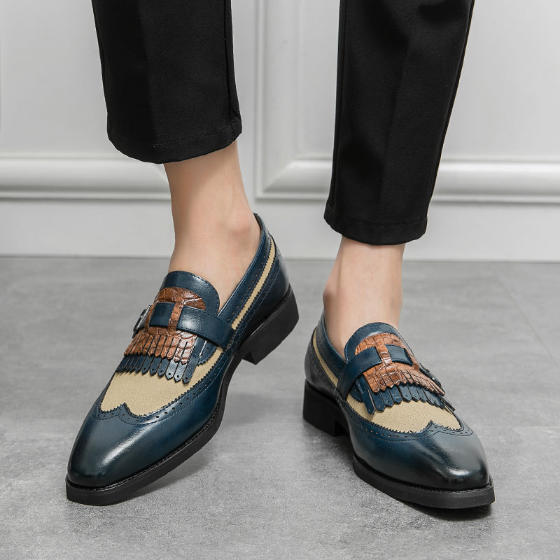 Iconic men's Regent brogue loafers, versatile slip-on shoes for both formal and smart casual.