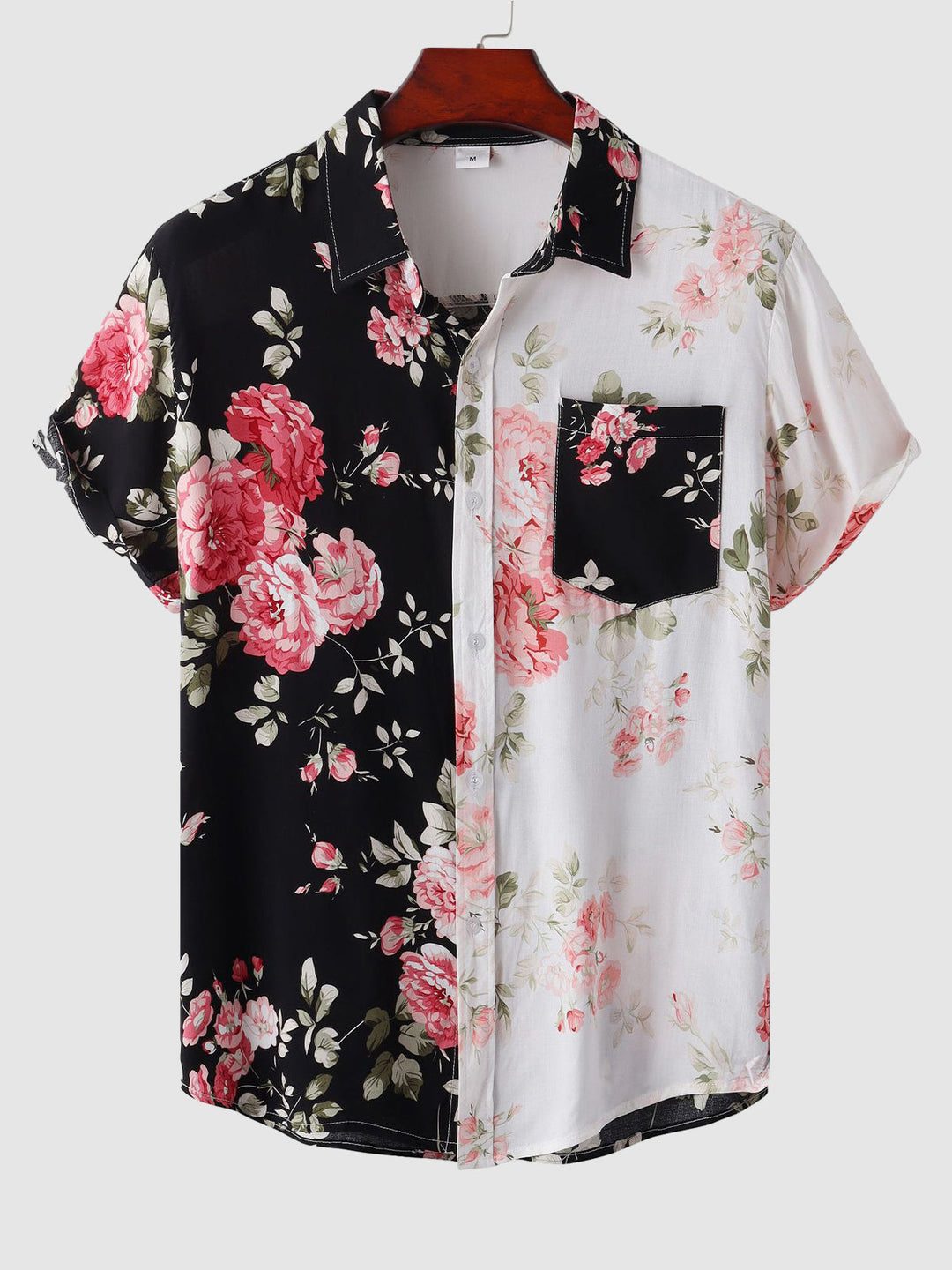 Men's Kashmir floral short sleeve button-down shirt. Stylish & casual summer fashion for men.