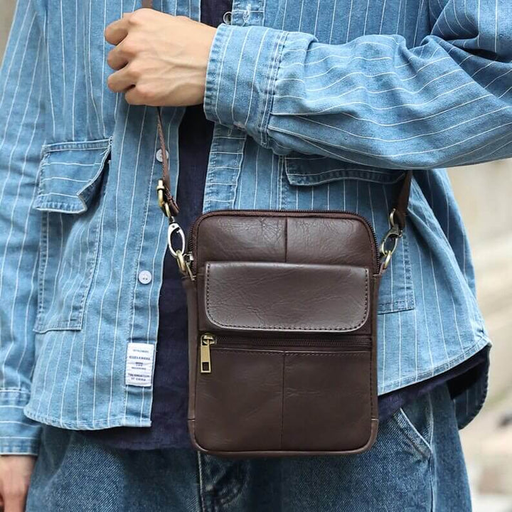 Herren Leder Umhängetasche