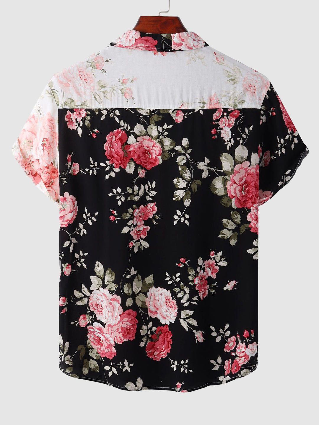 Elegant men's floral button-down, short sleeve shirt. Perfect for summer casual wear & style.