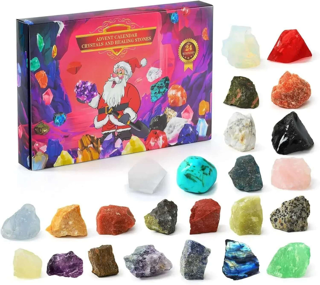 Adventskalender mit 24 Edelsteinen für Kinder