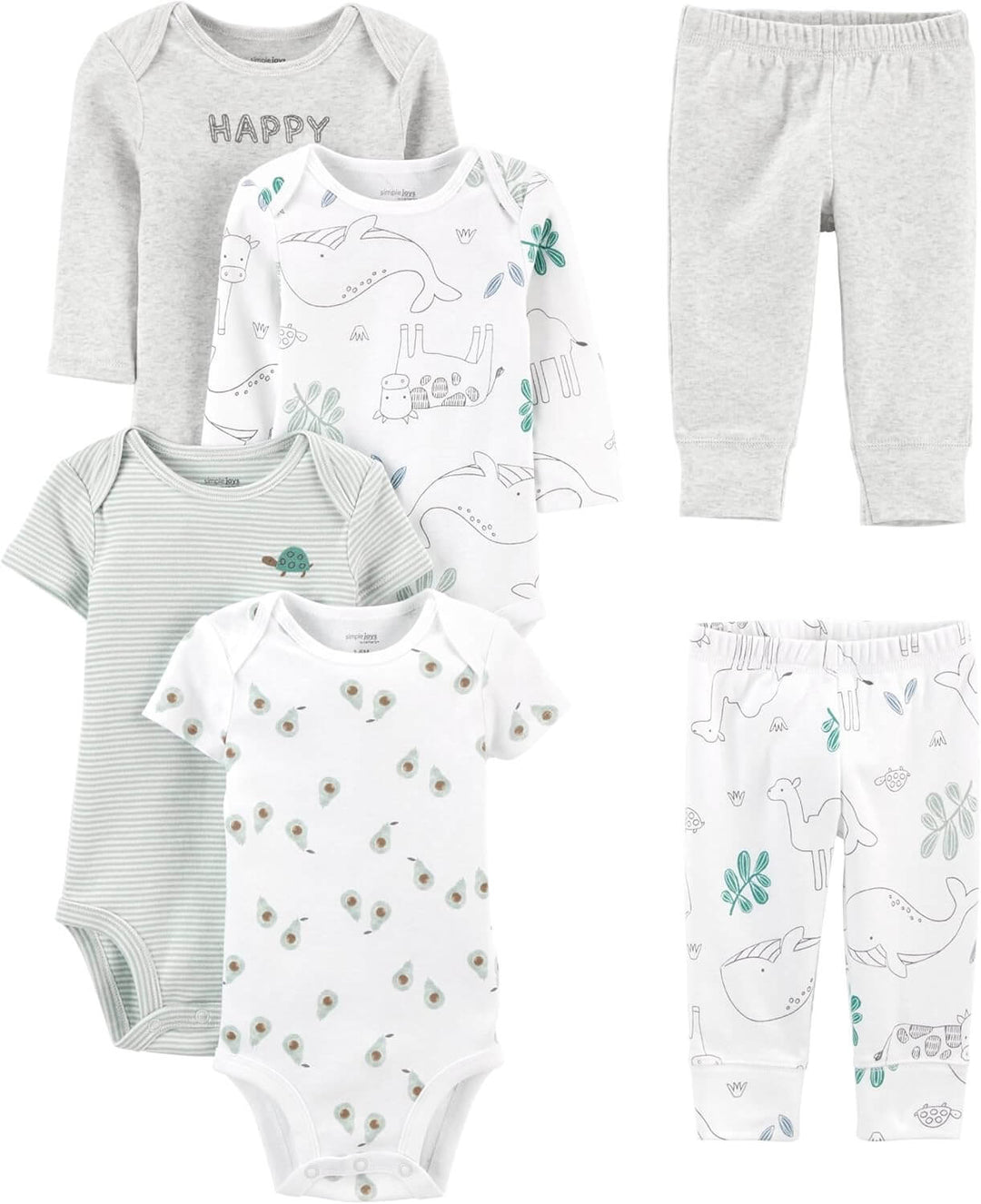 6-teiliges Unisex Baby-Kleidungsset