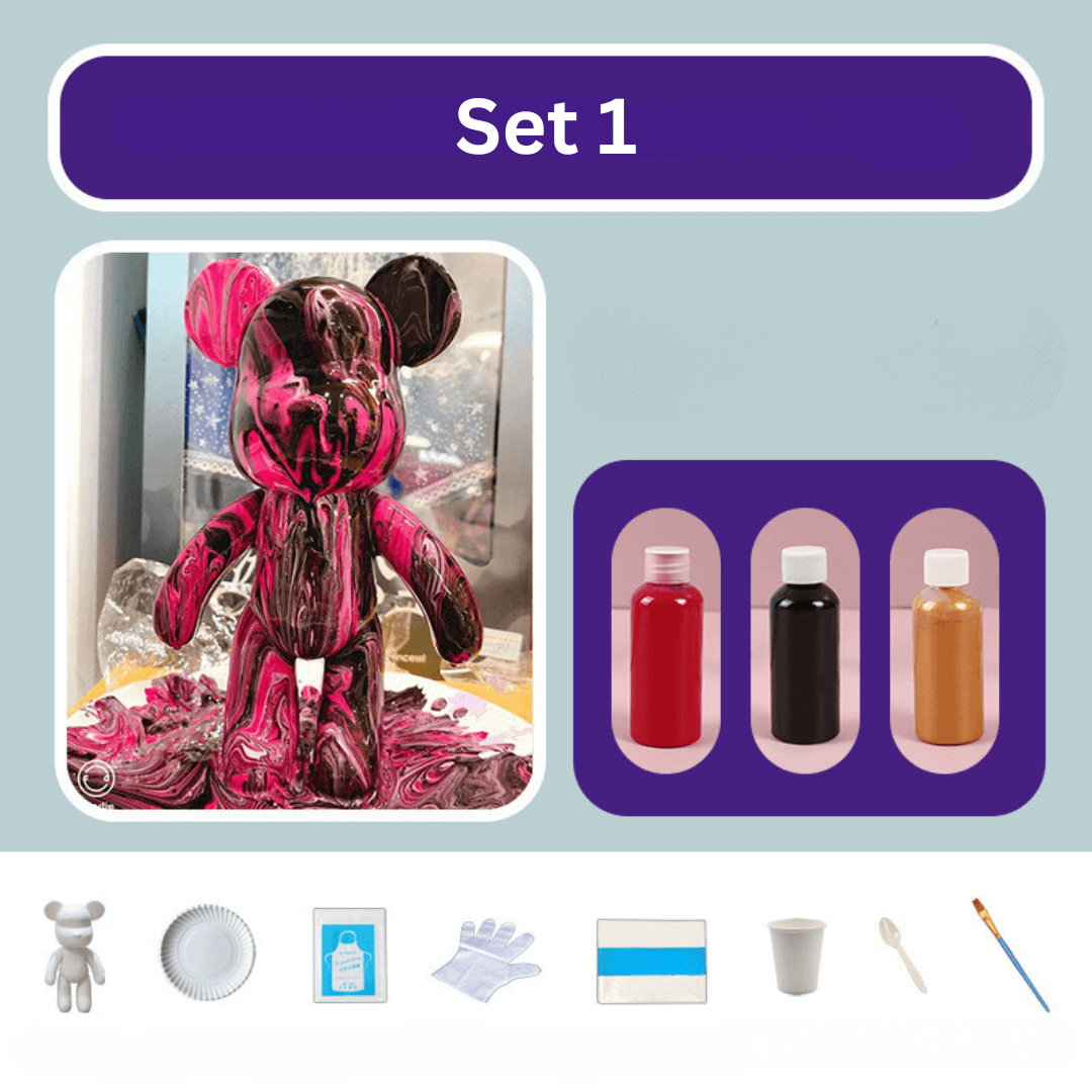 Handbemalter Deko-Bär - Farbenfrohe Wohnraumgestaltung