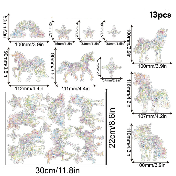 Regenbogen-Fensterdeko - Selbstklebend, Bunt, Dekorativ