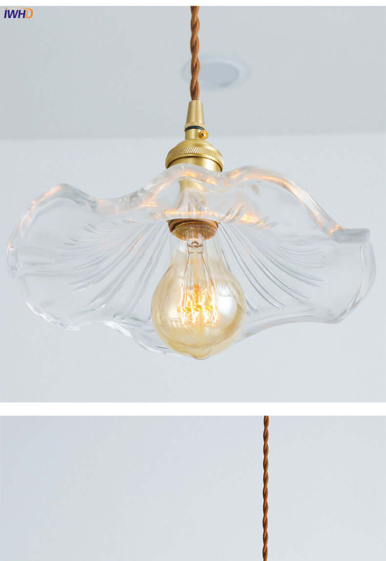 LED-Hängeleuchte, Buntglas & Kupfer - Modernes Design