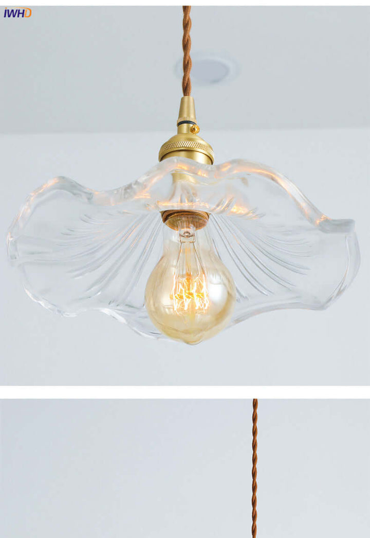 LED-Hängeleuchte, Buntglas & Kupfer - Modernes Design