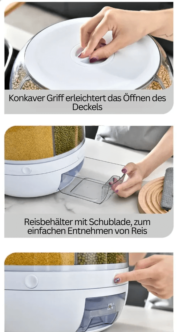 6-Fach Getreidespender, 360° drehbar, luftdicht