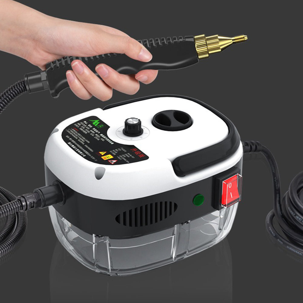 2500W high-pressure steam cleaner with 6 settings for versatile, chemical-free deep home cleaning.