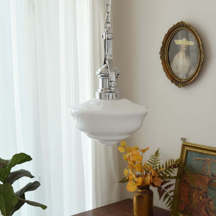 Elegante Hängeleuchte Glas & Metall