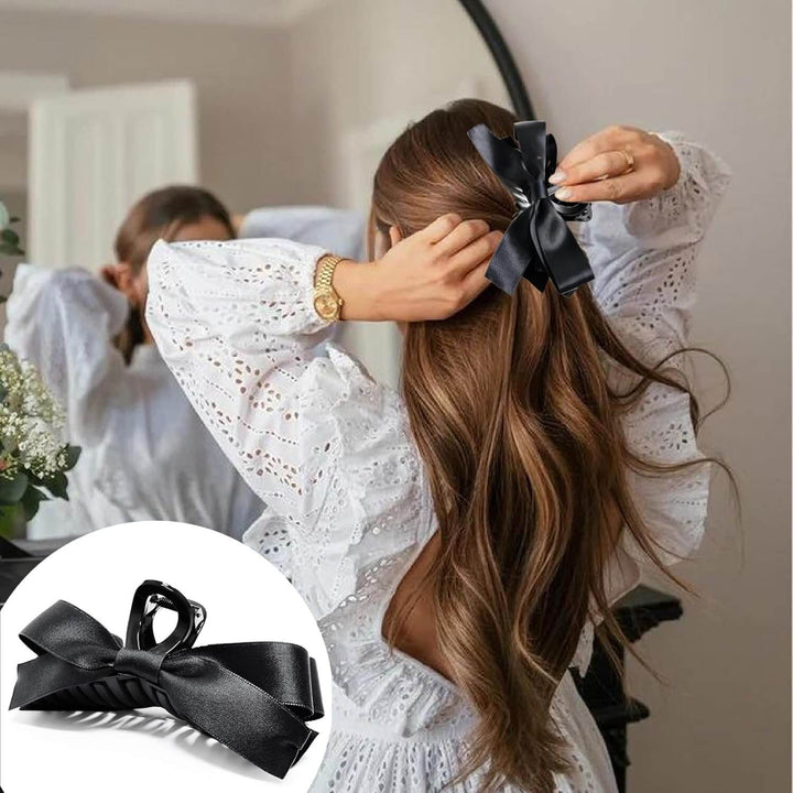 Große Satinschleifen-Haarklammern, 4er-Set