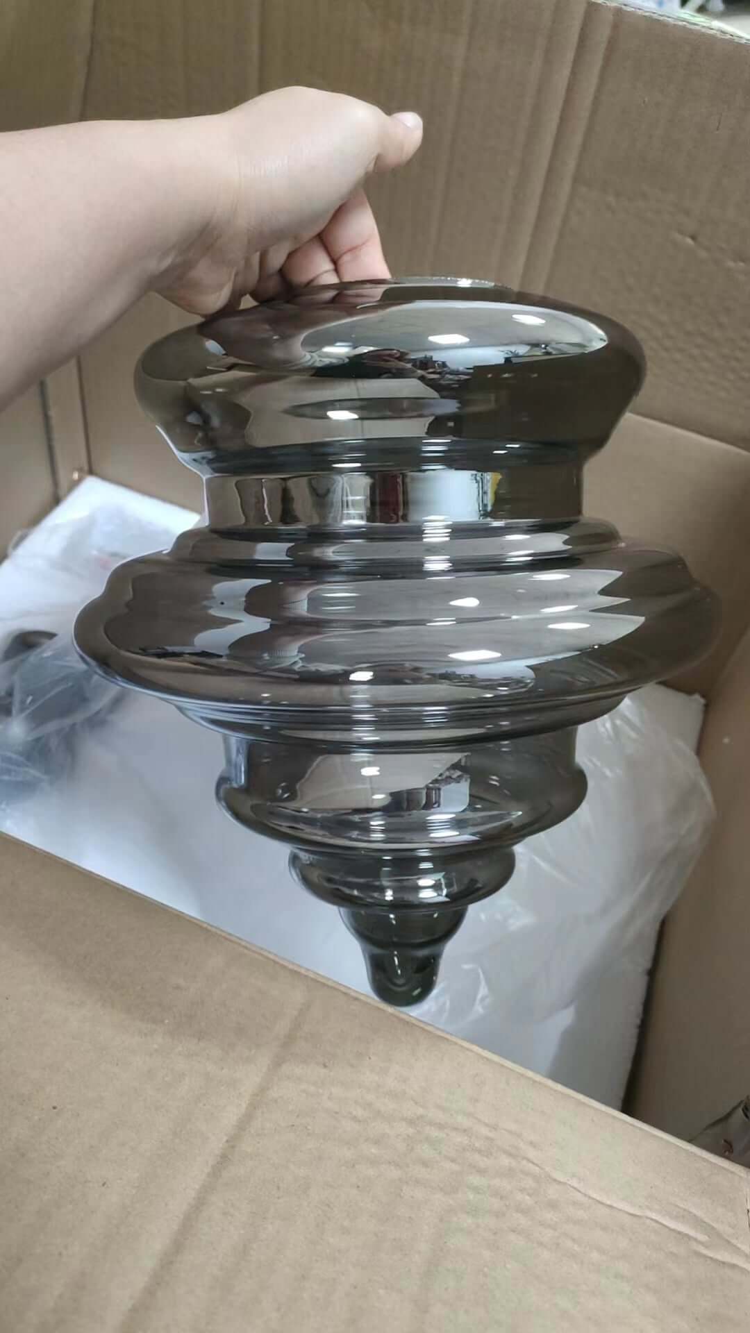 Moderne Glas-Pendelleuchte Sternenhimmel Grau