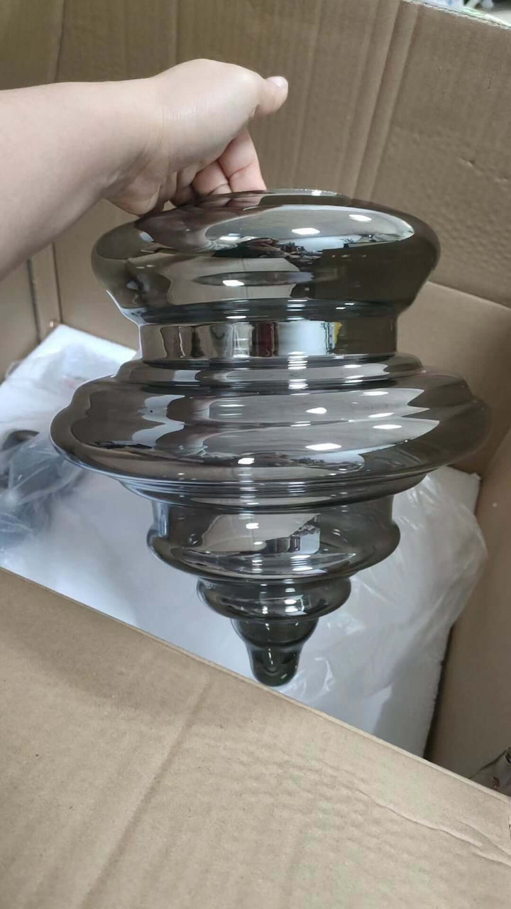 Moderne Glas-Pendelleuchte Sternenhimmel Grau